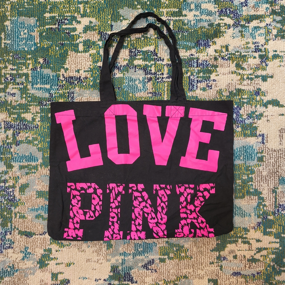 PINK Victoria's Secret Black Tote with Pink Accents